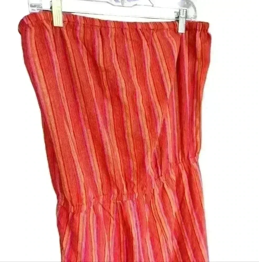 NWOT Anthropologie Drew Linen Blend Striped Jumpsuit Sz Lg - Picture 3 of 7